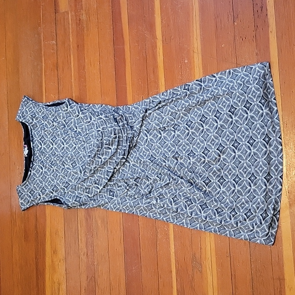 Kut from the Kloth Blue Gray Patterned Midi Dress